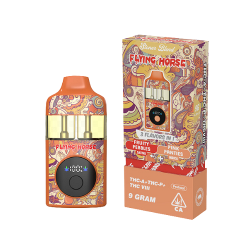 Flying Horse THC-A 9gr Live Resin Disposable Vape - Fruity pebbles sat