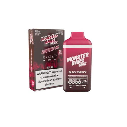 Monster-Bars-Max-6000-puff-black-cherry-Disposable-Vape-smoking-vibes-3-Pack