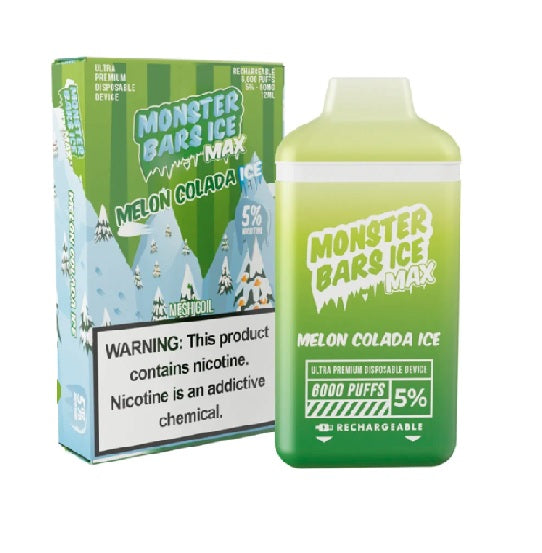 Monster-Bars-Max-6000-puff-melon-colada-ice-Disposable-Vape-smoking-vibes-1-Pack