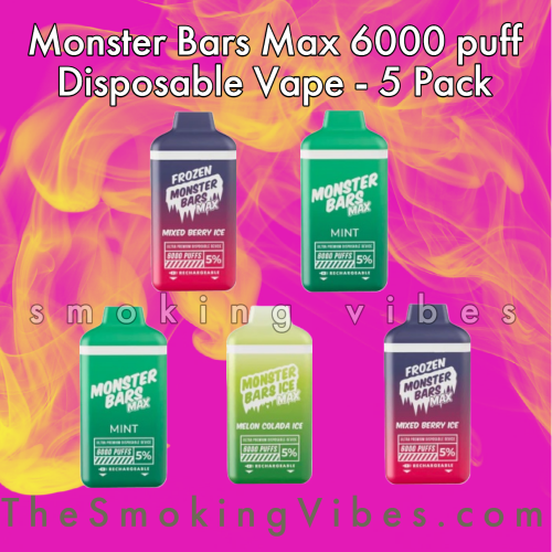Monster-Bars-Max-6000-puff-Disposable-Vape-smoking-vibes-5-Pack