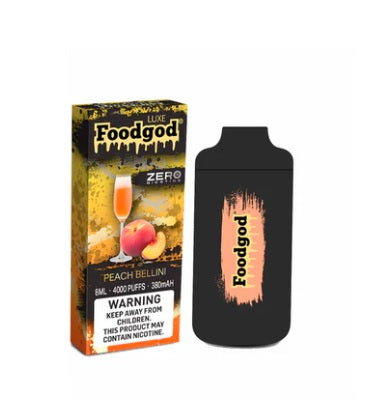 Foodgod-luxe-zero-nicotine-4000-puffs-peach-bellini-disposable-vape-5-pack