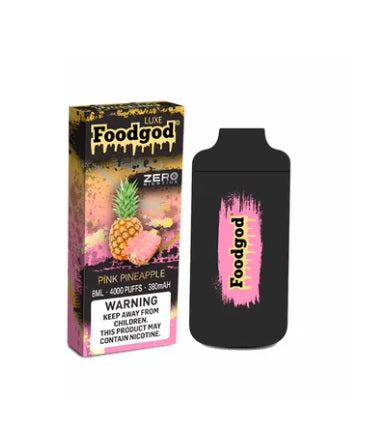 Foodgod-luxe-zero-nicotine-4000-puffs-pink-pineapple-disposable-vape-5-pack