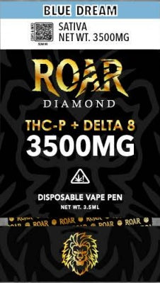 Roar-Diamond-3500mg-Delta-8-Disposable-Vape-Flavors-Blue-Dream