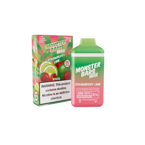 Monster-Bars-Max-6000-puff-strawberry-lime-Disposable-Vape-smoking-vibes-1-Pack